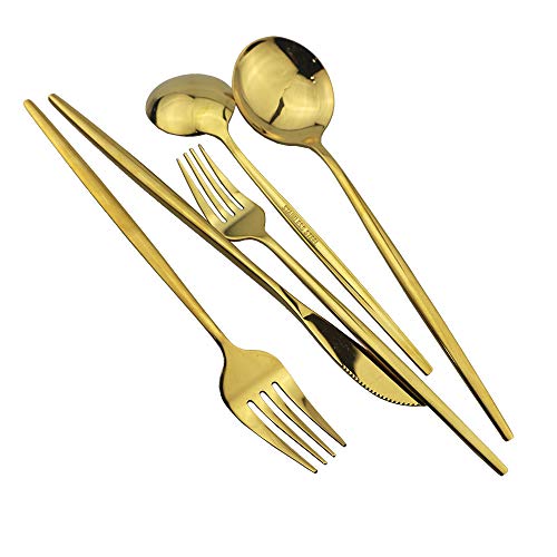 Shiny Gold Silverware Set (4 Count)