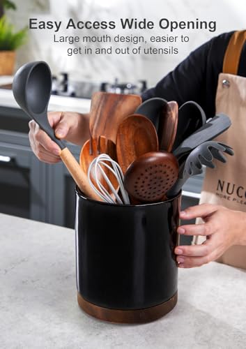 Ceramic Rotating Kitchen Utensil Holder for Countertop