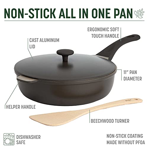 All-in-One Pan, Multilayer Nonstick Cookware Set, High-Performance Construction, Multipurpose Design Replaces Multiple Pots and Pans, Dishwasher Safe, 11-Inch, 4.4-Quart Capacity, Graphite