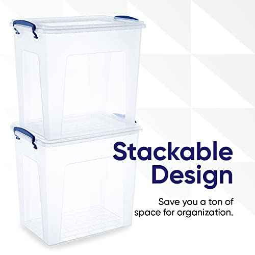 14.7 Quart Clear Plastic Storage Boxes with Lids (10 Count)