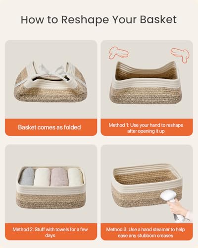 Small Woven Storage Basket for Organizing (3 Count)