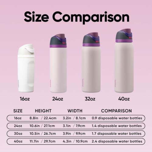 FreeSip Stainless Steel Water Bottle 32 oz Dreamy Field