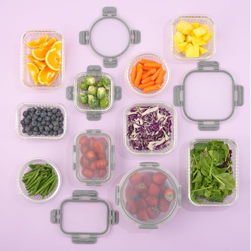 24pc Borosilicate Glass Storage Containers with Lids (24 Count)
