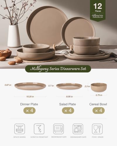 Milkyway 12 Piece Stoneware Dinnerware Set