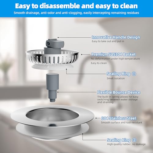 3 in 1 Kitchen Sink Drain Strainer
