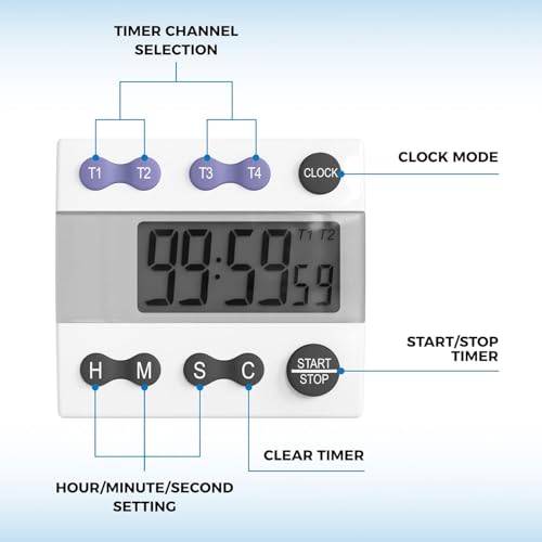 Portable Digital Kitchen & Lab Timer 810015 (2 Timer)
