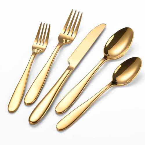 20 Piece Gold Silverware Set (20 Count)