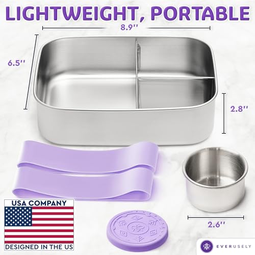 Stainless Steel Bento Box + Condiment Container
