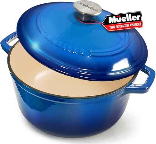 MUELLER HOME 7.5 QT Enameled Cast Iron Dutch Oven
