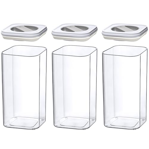 Carol - 112-Ounce Acrylic Canister (Set of 3), Plastic Airtight Food Container, Stackable for Pantry Storage, BPA-Free and Shatter-Proof, Perfect for Home and Commercial Use (3 Count)