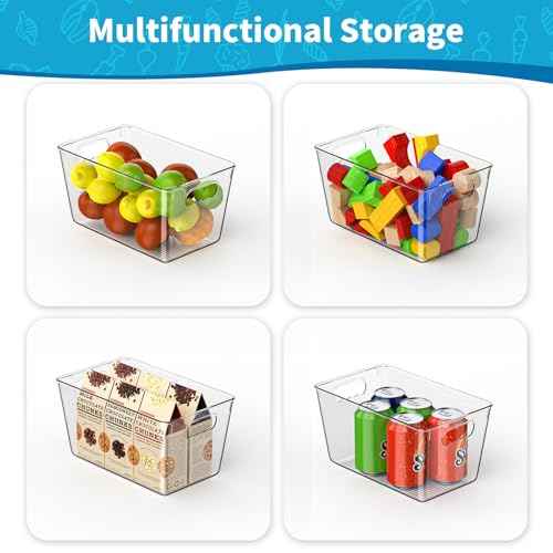 Clear Fridge Organizer Bins with Handles