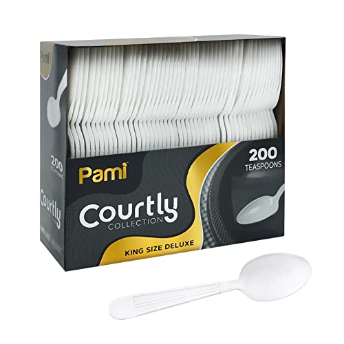 Heavy Weight Disposable Plastic Teaspoons (200 Count)