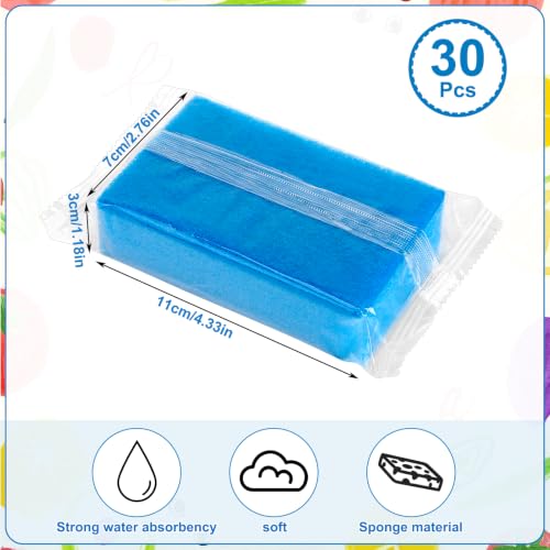 30 Pcs Individually Wrapped Sponges for Airbnb Apartment Blue (50 Count)
