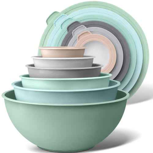 12 Piece Plastic Nesting Mixing Bowl Set