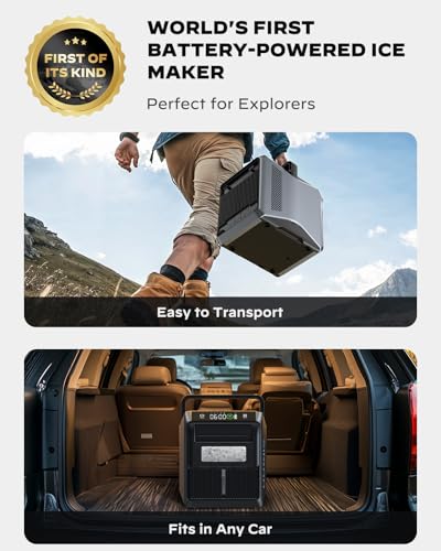 Battery Powered Ice Maker with 4