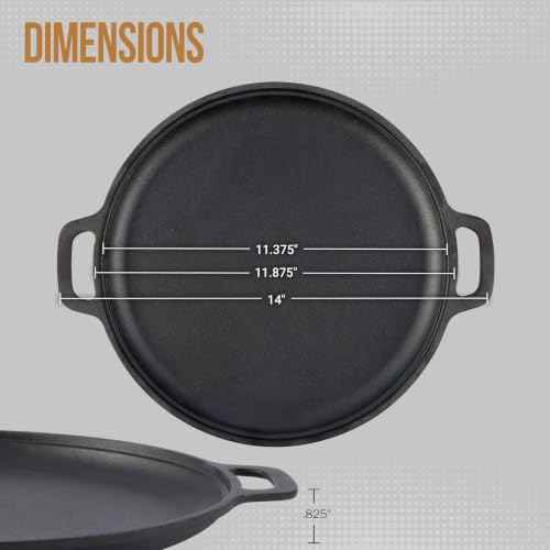 Cast Iron Pizza Pan with Dual Handles