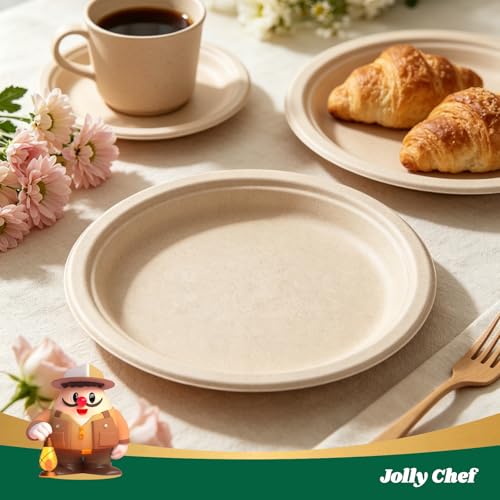 Compostable Heavy Duty Plates 𝟭𝟬 𝗜𝗻𝗰𝗵 [𝟭𝟮𝟱 𝗣𝗮𝗰𝗸] Eco (125 Count)
