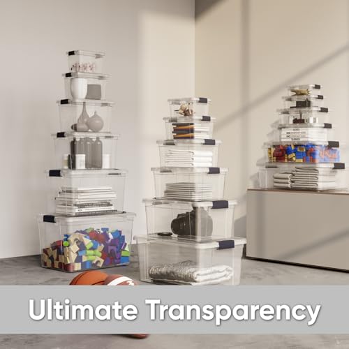 26.5 Quart Clear Plastic Storage Boxes with Lids (4 Count)