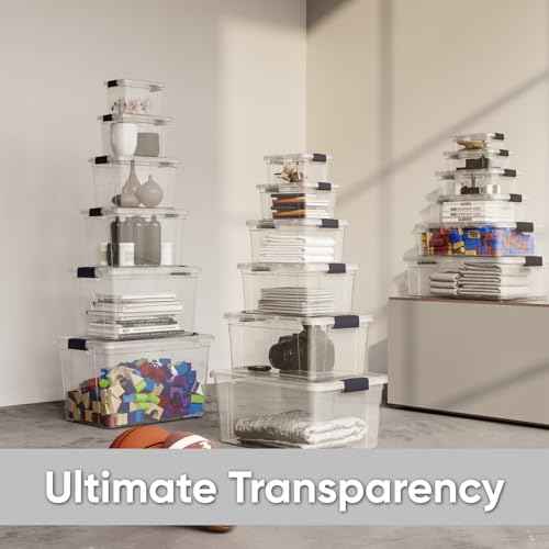 26.5 Quart Clear Plastic Storage Boxes with Lids (8 Count)