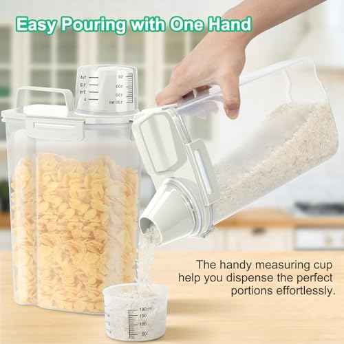 Rice Container Cereal Storage Container 2 Pack 5 Lbs (2 Count)