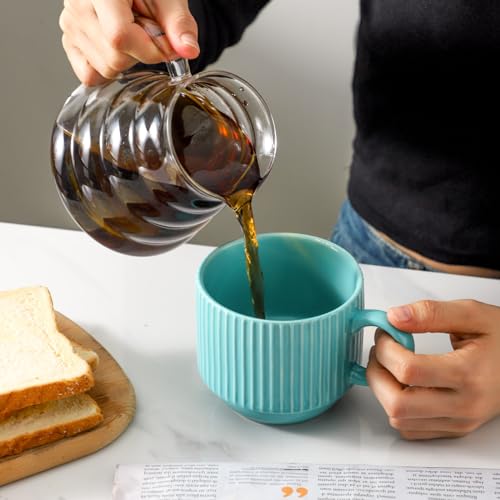 15 oz Coffee Mug Set of 4 with Stand (4 Count)