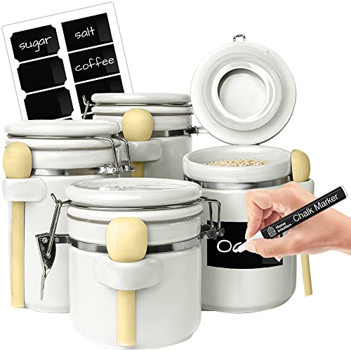 4 Piece Ceramic Kitchen Canisters Set (4 Count)