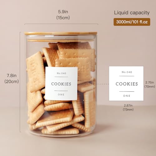 Set of 2 Large Glass Flour and Sugar Containers