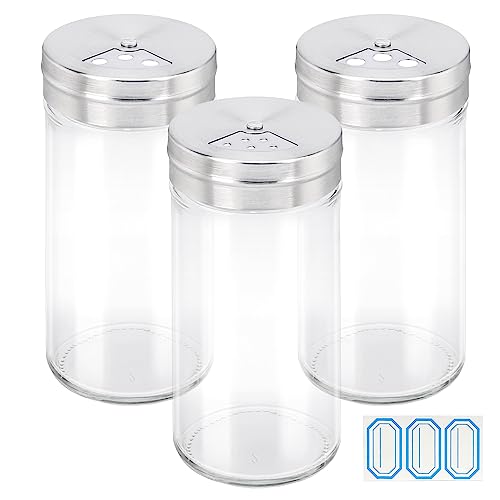 Spice Jar 3 Pack 4 oz Glass Spice Jars with Shaker Lids (3 Count)
