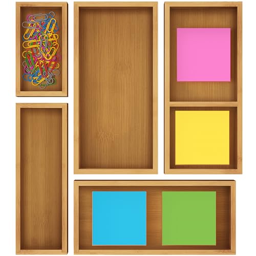 Premium Carbonized Bamboo Decorative Boxes (5 Count)