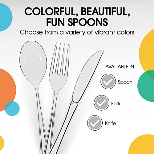 Party Solids Heavy Duty Plastic Spoons (200 Count)