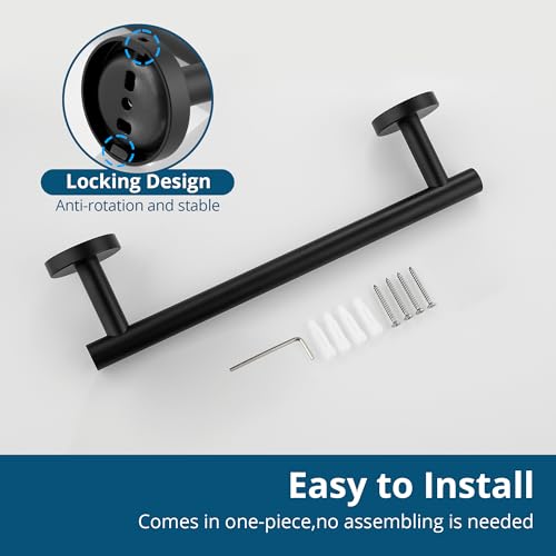 Matte Black Hand Towel Holder for Bathroom Wall