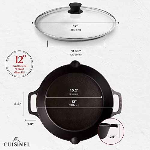 Cast Iron Skillet with Glass Lid