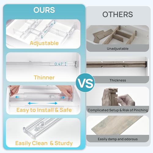 2.36" Drawer Dividers with Expandable Inserts (8 Count)