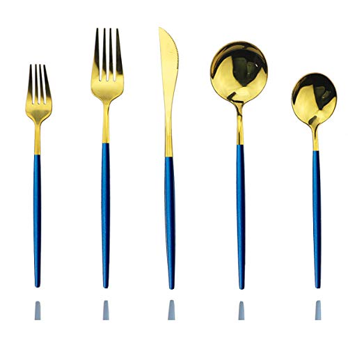 Blue Gold Silverware Set (4 Count)