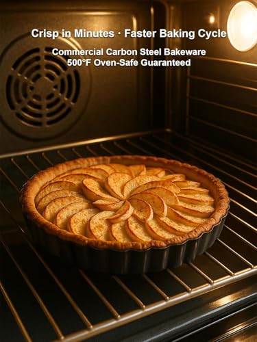 10 Inch Round Quiche Pans with Pie Server. Removable Bottom