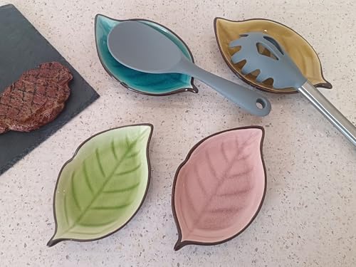 Ceramic Spoon Rest for Stove Top & Kitchen Counter Cooking Spoon Holder for Stove