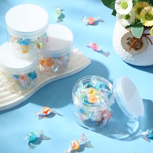 6 Pack Plastic Container with Lids Small Jars Wide Mouth Round Airtight Leak Proof Container for Travel Storage (6 Count)