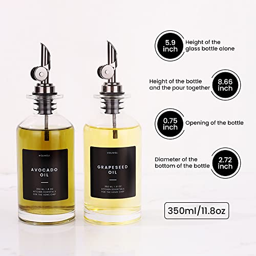 Oil and Vinegar Dispenser with Metal Pour Spout (2 Count)