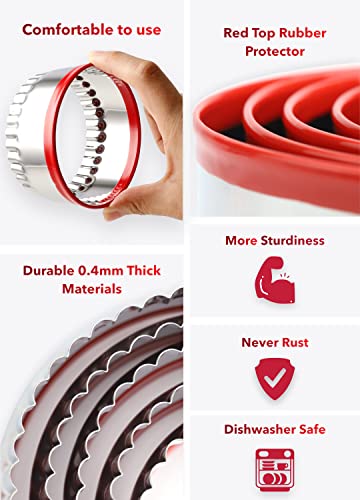 4 Pieces Fluted Round Cookie Cutters