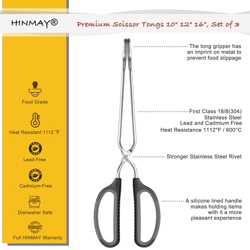 Stainless Steel Scissor Tongs Cooking Tongs Set