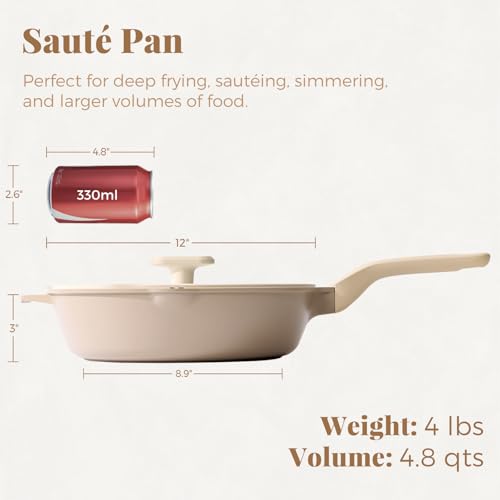 Nonstick Deep Frying Pan with Glass Lid