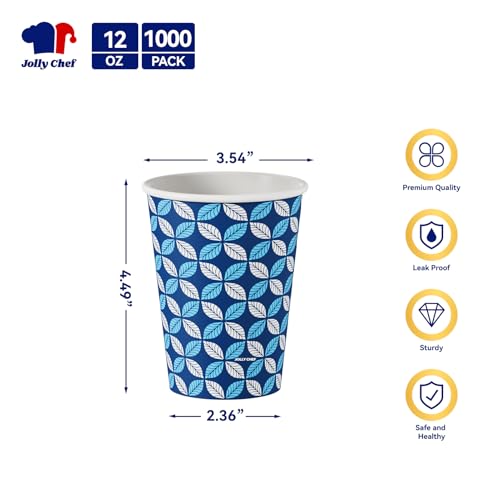 12 oz 1000 Pack Disposable Coffee Cups (1000 Count)