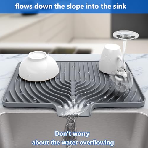 Dish Drying Mat for sink with a bulged edge