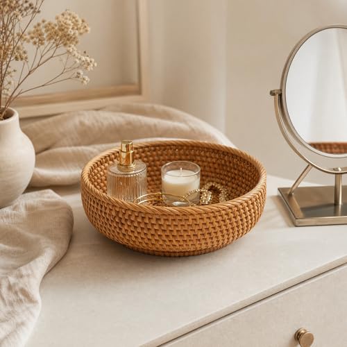7.9" Small Round Rattan Basket