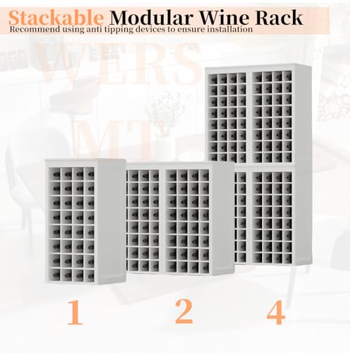 8 Tier Freestanding Wine Rack Wood
