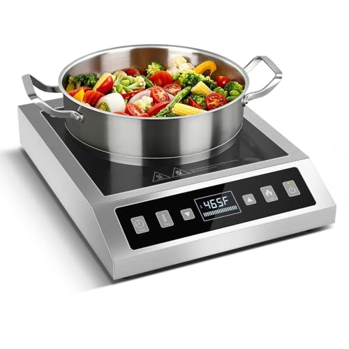 Portable Induction Cooktop 1800W Commercial Burner Stainless Steel