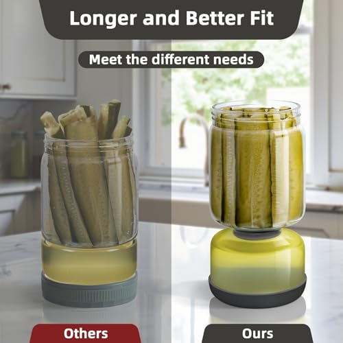 Glass Pickle Jar with Strainer Flip (46 Fl Oz)