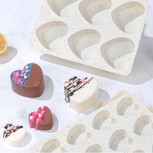 2 Inch Small Heart Shaped Silicone Molds for Chocolate (2 Count)