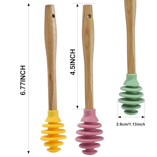 3 Pack Silicone Honey Dipper Sticks