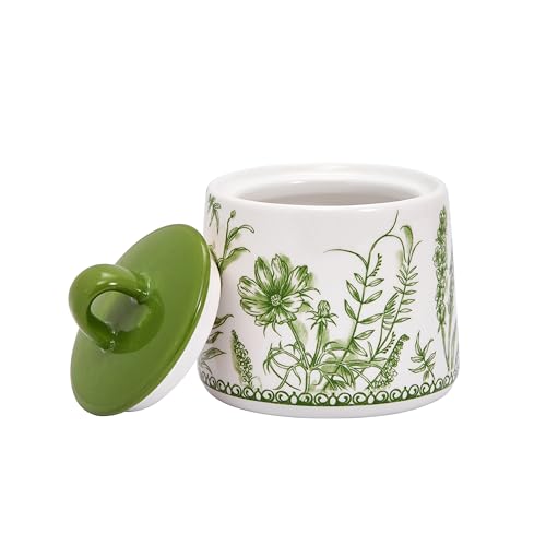 Green Garden Toile De Jouy Ceramic Sugar and Creamer Set (2 Count)